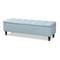 Baxton Studio Brette Blue Upholstered Brown Wood Storage Bench Ottoman 155-9108 - alternate 1